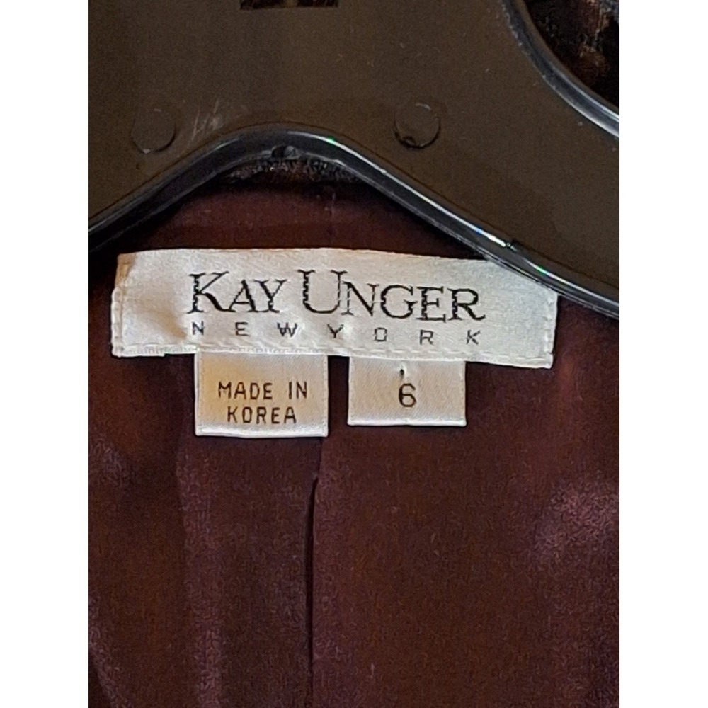 Kay Unger Snake Print Metallic Brocade Blazer Skirt Suit Set Size 6 Made Korea - Picture 4 of 16
